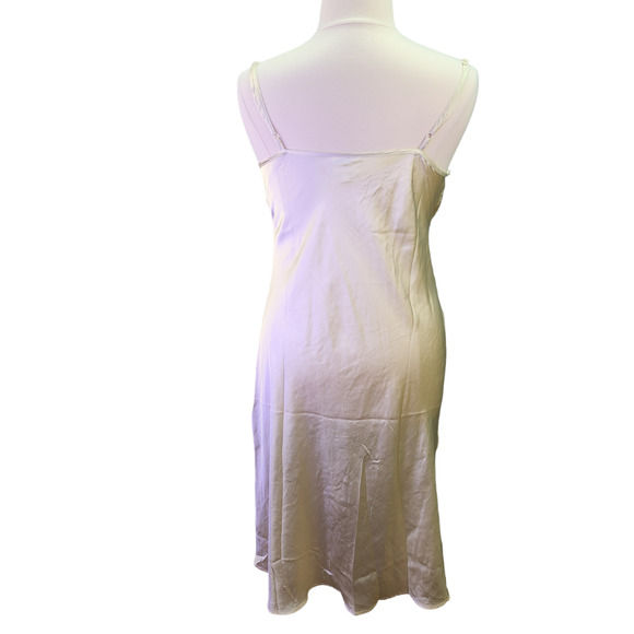 Her Destiny Nightgown Dress Women Large Ivory Satin Slip Ruched Top Pearls Sexy - Picture 4 of 14